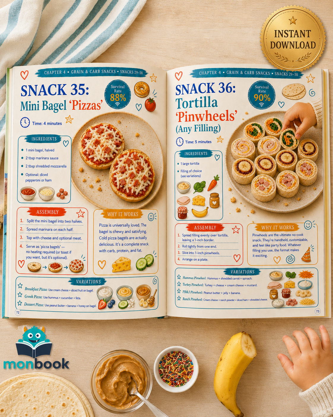 52 No-Cook Toddler Snacks: Zero Oven, Zero Stove, Zero Guilt — PDF Ebook + 4-Week Snack Calendar + Printable Planner